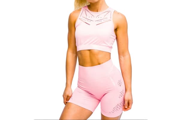 GymHero Venice Beach Top Short Bra BRA-SHORTMILKSHAKE, Kvinde, Sports-bh, Lyserød