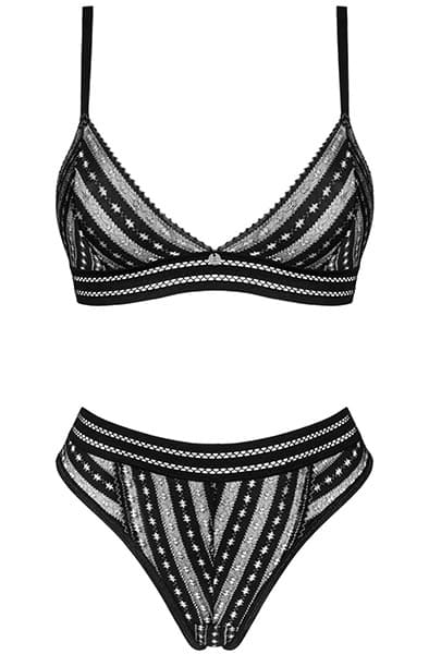 Obsessive Natilya 2-pcs Set Black Sexet undertøj