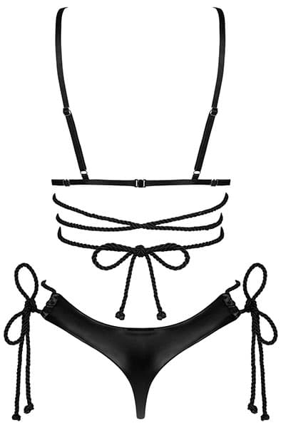Obsessive Cordellis 2-pcs Cupless Set Black Sexet undertøj