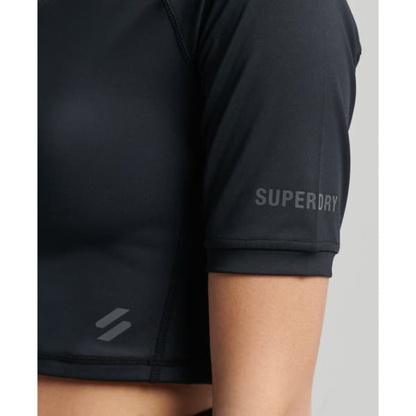 Superdry T-paita Run 3/4 Tight Crop Musta S Nainen