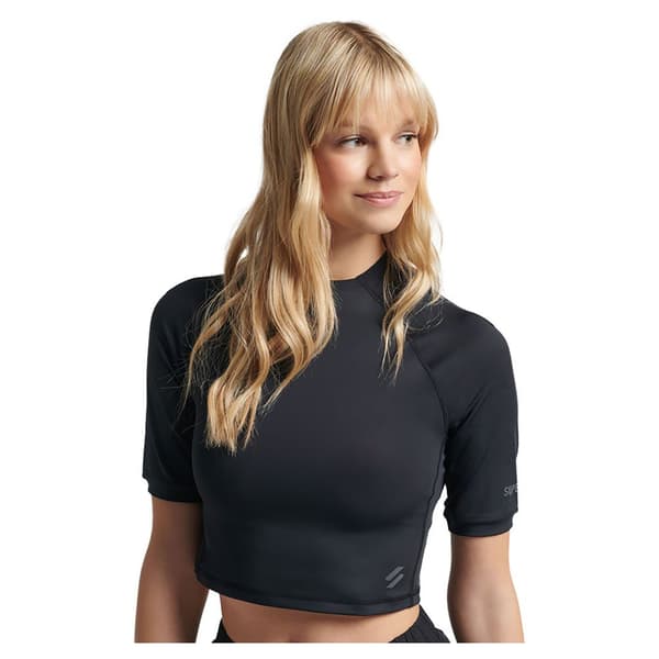 Superdry T-paita Run 3/4 Tight Crop Musta S Nainen