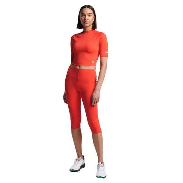 Superdry Run 3/4 Tight Crop Orange XS Kvinde