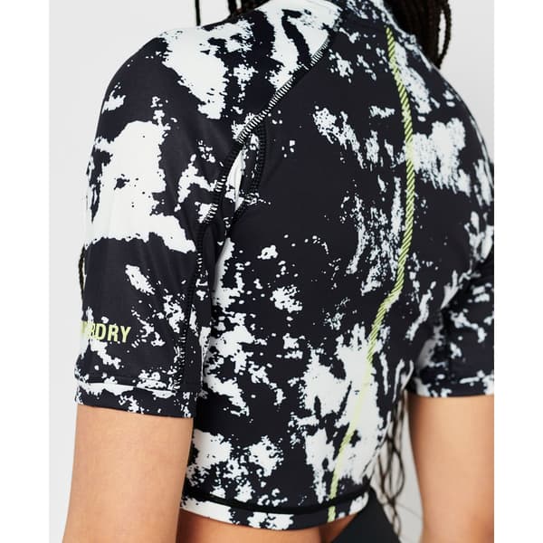 Superdry T-shirt Run 3/4 Tight Crop Svart M Kvinna