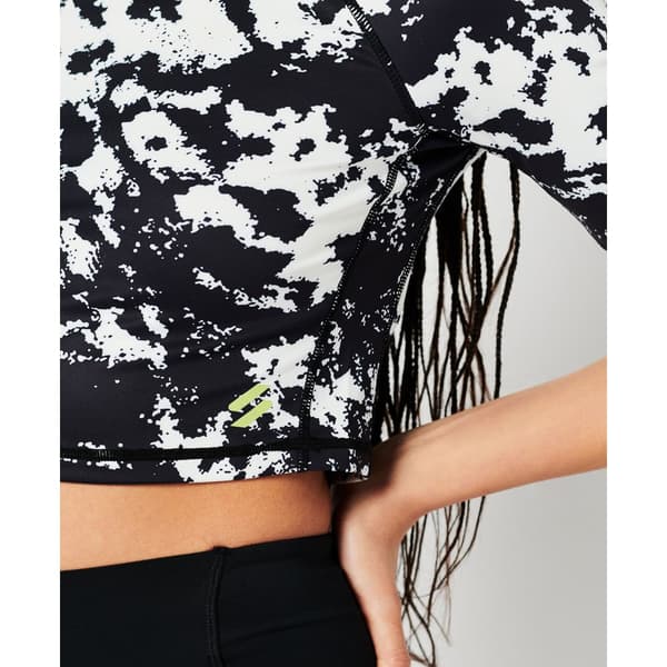 Superdry T-shirt Run 3/4 Tight Crop Svart M Kvinna