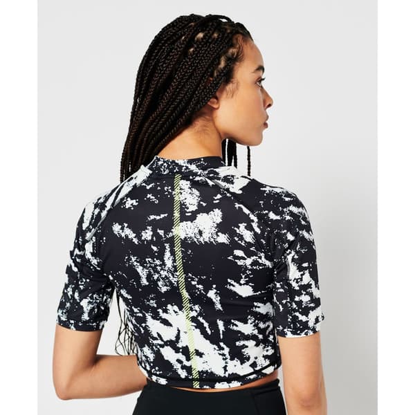 Superdry T-shirt Run 3/4 Tight Crop Svart M Kvinna
