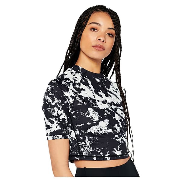 Superdry T-shirt Run 3/4 Tight Crop Sort L Kvinde