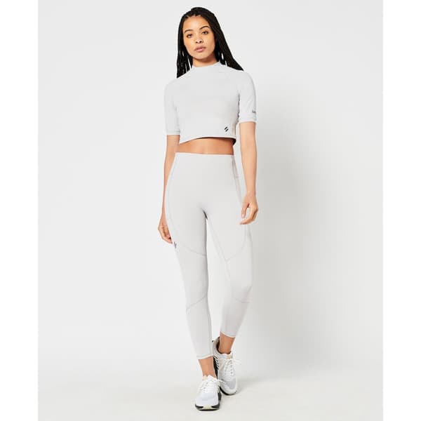 Superdry T-shirt Run 3/4 Tight Crop Vit L Kvinna