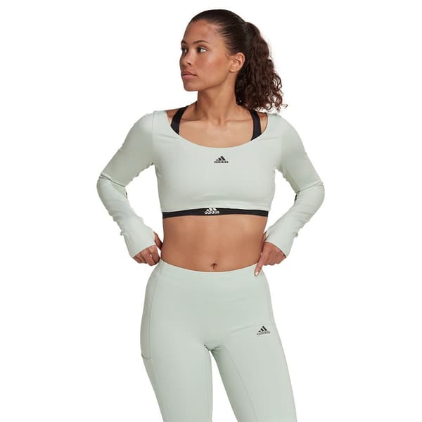 Adidas Topp Hyperglam Cut 3 Stripes Vit L Kvinna