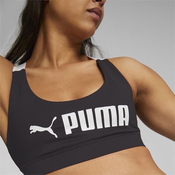 Puma Topp Mid Impact Fit Svart M Kvinna