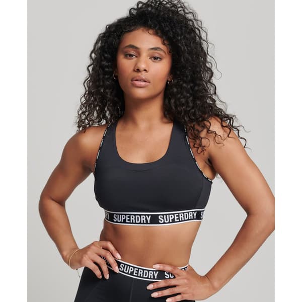 Superdry Sport-bh Train Branded Elastic Grå XS Kvinna