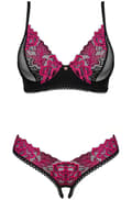 Miniatyrbilde 3 av 5: Obsessive Rosenty 2-pcs Crotchless Set Sexy undertøy