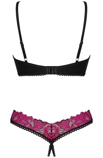Obsessive Rosenty 2-pcs Crotchless Set Sexy undertøy