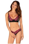 Miniatyrbilde 1 av 5: Obsessive Rosenty 2-pcs Crotchless Set Sexy undertøy