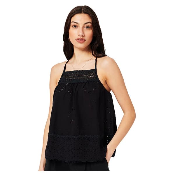 Superdry Ærmeløs T-shirt Vintage Woven Lace Sort XS Kvinde