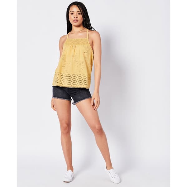 Superdry Ärmlös T-shirt Vintage Woven Lace Gul M Kvinna
