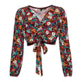 Miniatyrbillede 3 af 6: Superdry Top Vintage Tie Front Brun XL Kvinde