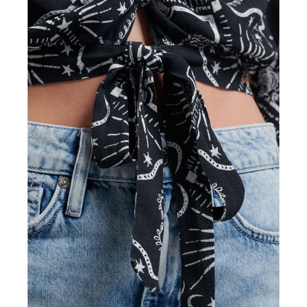 Superdry Topp Vintage Tie Front Svart L Kvinna