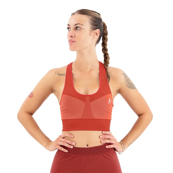 Odlo Medium Impact Sports Bh Inseamless Orange XS Kvinde