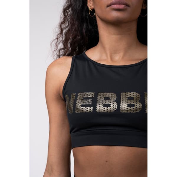 Nebbia Sports-bh Intense Gold Mesh Sort M Kvinde