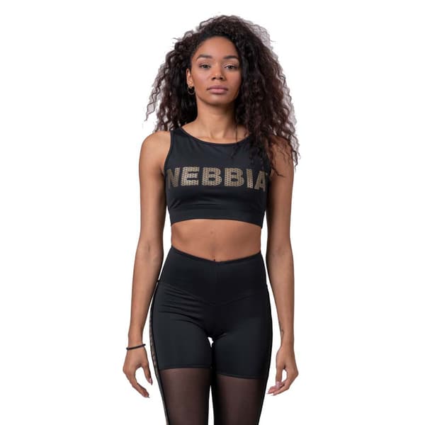 Nebbia Sports-bh Intense Gold Mesh Sort M Kvinde