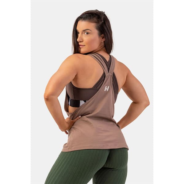Nebbia Sport Top Sleeveless Loose Cross Back Feeling Good 419 Brun S Kvinna