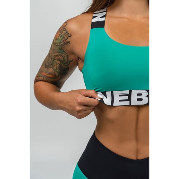 Nebbia Sports Top Medium Support Criss Cross Iconic Grøn S Kvinde