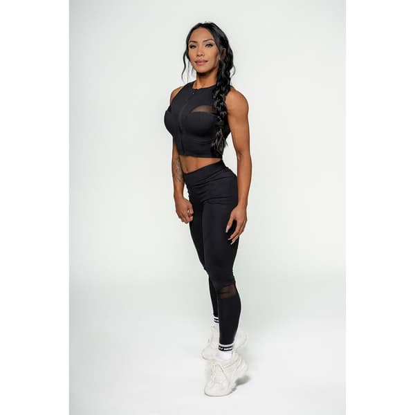 Nebbia Sports Top Høj Support Compression Push-up Mesh Gold Sort M Kvinde