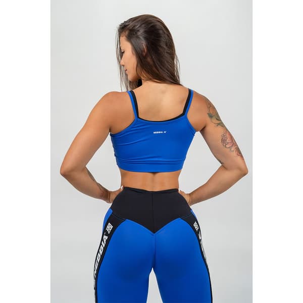 Nebbia Sports Top Lav Støtte Double Layer Flex Blå S Kvinde