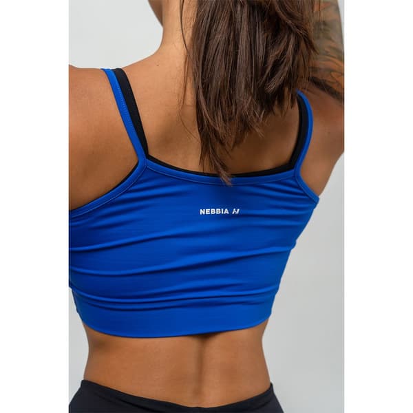 Nebbia Sports Top Lav Støtte Double Layer Flex Blå S Kvinde