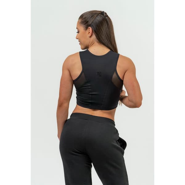 Nebbia Sports Top Høj Support Compression Push-up Mesh Sort XS Kvinde