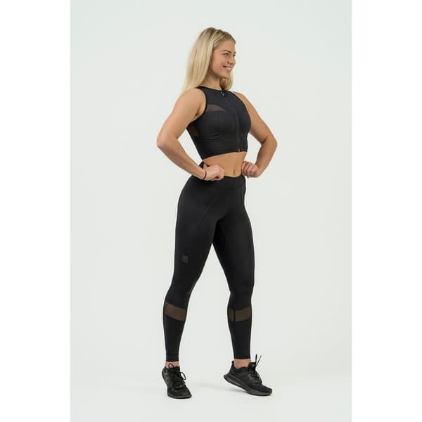 Nebbia Sports Top Høj Support Compression Push-up Mesh Sort XS Kvinde