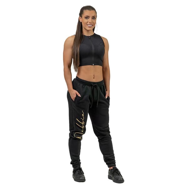 Nebbia Sports Top Høj Support Compression Push-up Mesh Sort XS Kvinde