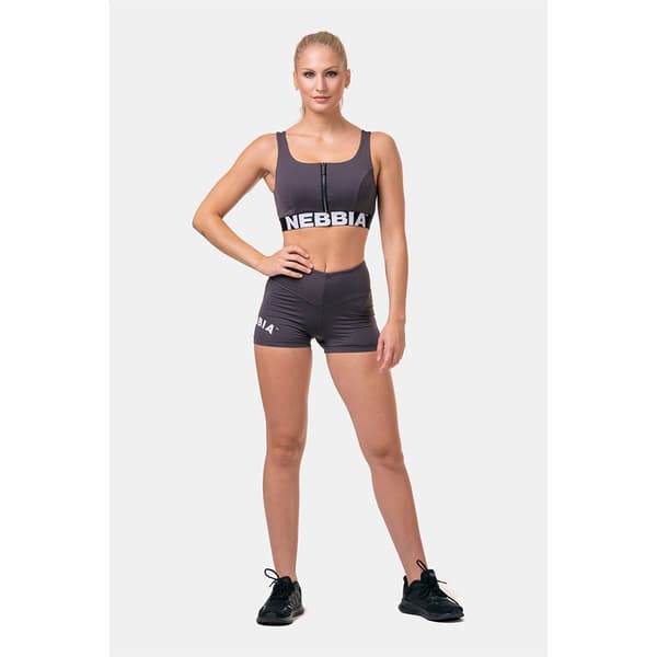 Nebbia Sports Top Høj Support Smart Zip Front 578 Sort XS Kvinde