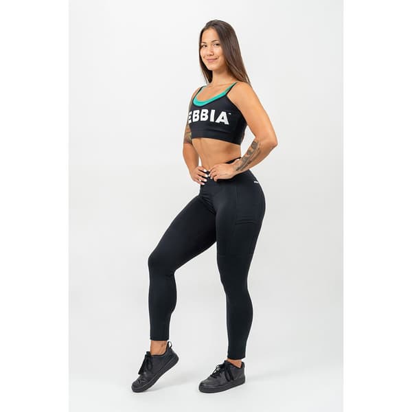 Nebbia Sports Top Lav Støtte Double Layer Flex Sort L Kvinde