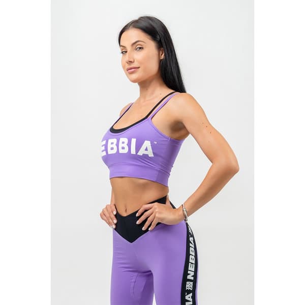Nebbia Sports Top Lav Støtte Double Layer Flex Lilla L Kvinde