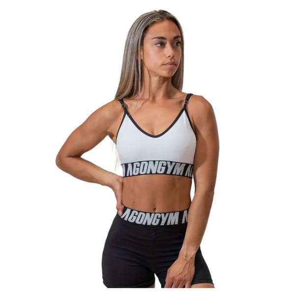 Agongym Sports Top Høj Support Pro Hvid L Kvinde