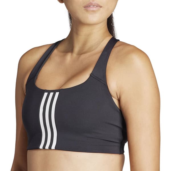 Adidas Stripes Sport-bh Medium Support Powerimpact 3 Svart XS / AB Kvinna