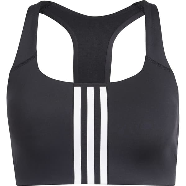 Adidas Stripes Sport-bh Medium Support Powerimpact 3 Svart XS / AB Kvinna