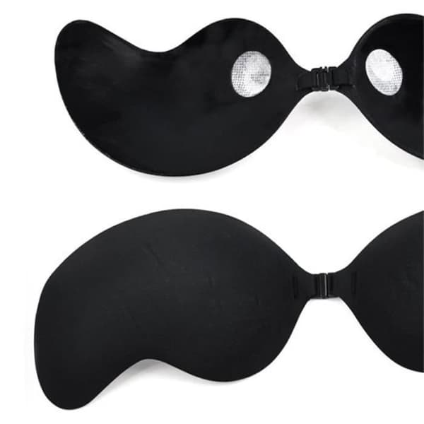 Push Up-BH - Osynlig BH - Svart - Silikon - A-B - Utan byglar