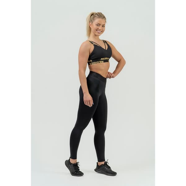Nebbia Urheilu Top Korkea Tuki Padded Intense Iconic Gold Musta XS Nainen