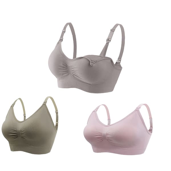 INF Amnings-BH, 3-pack, (grön + rosa + kaffe) M