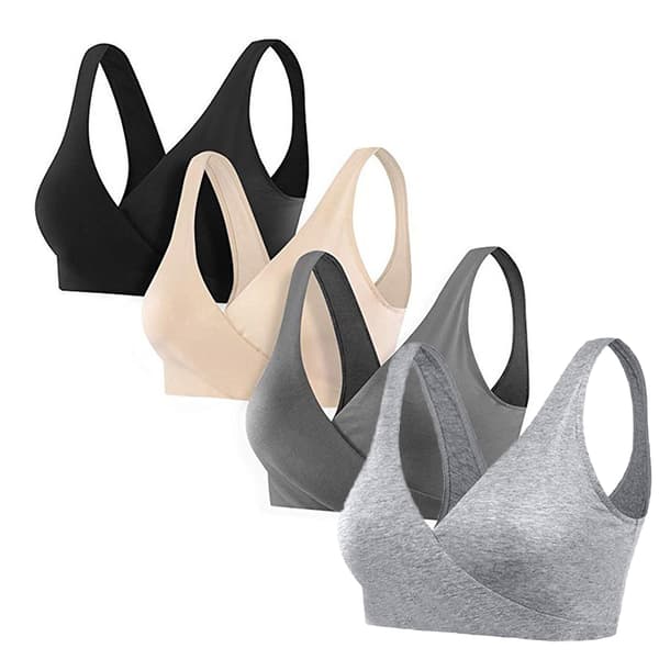 INF 4-Pack Gravid BH - Svart+Ljusgrå+Mörkgrå+Skin XXL