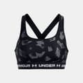 Miniatyrbild 3 av 4: Under Armour Crossback Print Sport-bh Medium Stöd Svart,Grå XS Kvinna