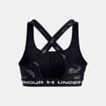 Miniatyrbild 4 av 4: Under Armour Crossback Print Sport-bh Medium Stöd Svart,Grå XS Kvinna