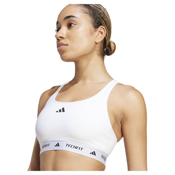 Adidas Techfit Medium Sports-bh Med Medium Støtte Hvid L / CD Kvinde