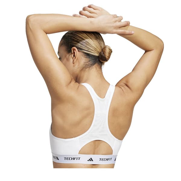 Adidas Techfit Medium Sports-bh Med Medium Støtte Hvid L / CD Kvinde