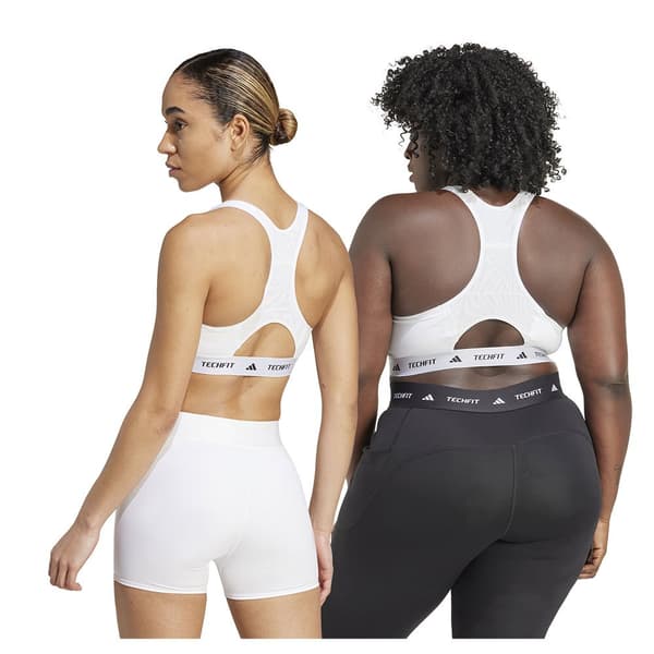 Adidas Techfit Medium Sports-bh Med Medium Støtte Hvid L / CD Kvinde