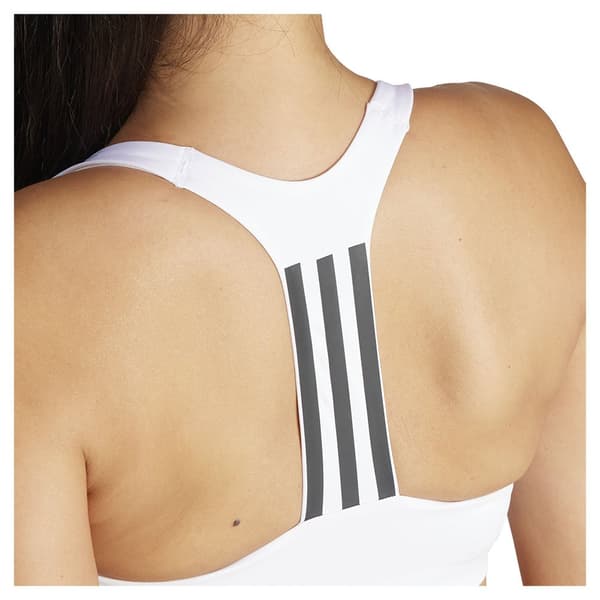 Adidas Powerimpact 3 Stripes Sports-bh Med Medium Støtte Hvid L / AB Kvinde