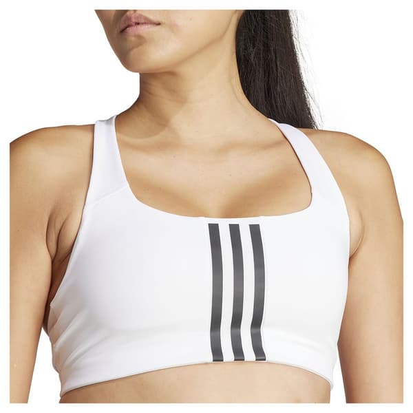 Adidas Powerimpact 3 Stripes Sports-bh Med Medium Støtte Hvid L / AB Kvinde
