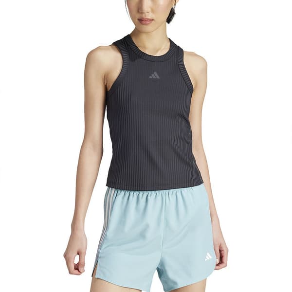 Adidas All Gym Seasonal Rib Tight Fit Tonal 3 Stripes Linne XS Kvinna